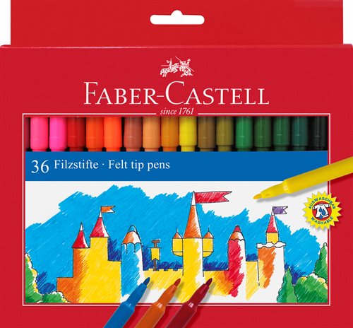 Faber Castell Tusser, Børn, 36 Farver
